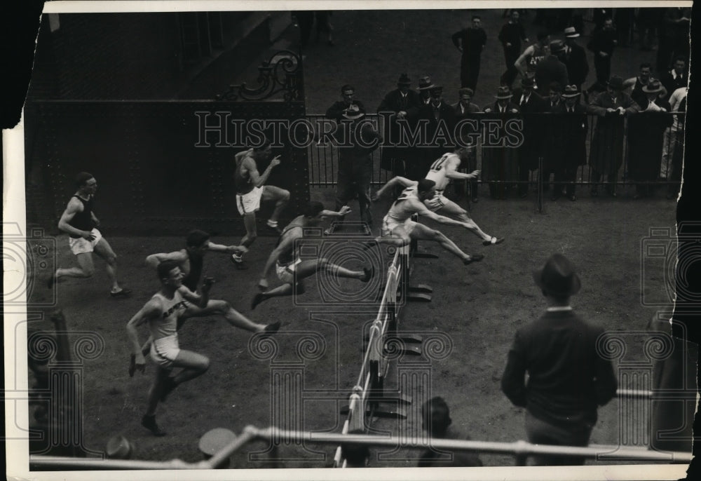 1931 Press Photo Hutner, Siemmons, Steel, McConnell in 400 meter hurdles in PA- Historic Images