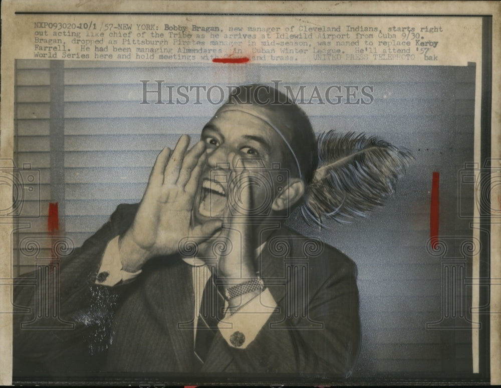 1957 Press Photo Bobby Bragen new manager of Cleveland Indians - net03127- Historic Images