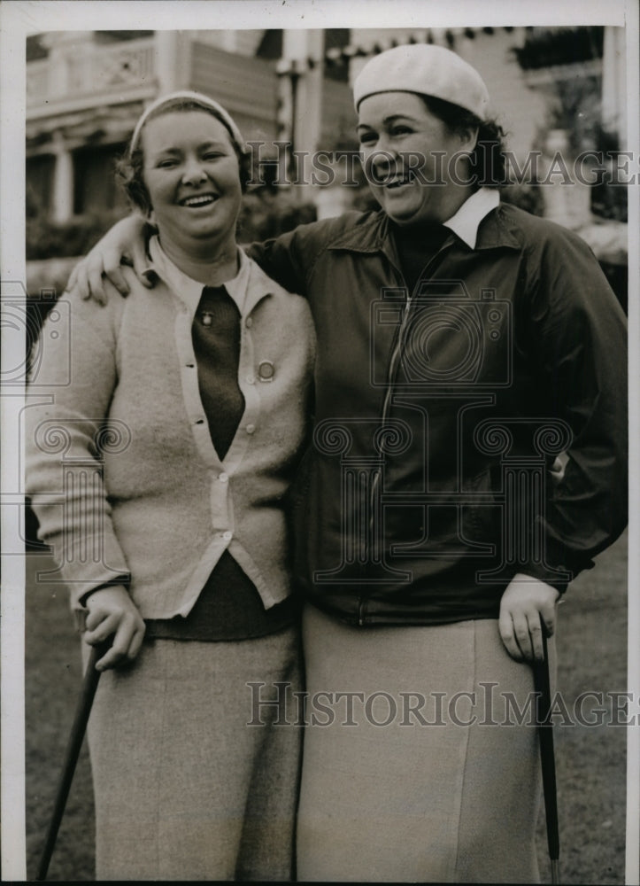 1938 Press Photo Estelle L Page, Dorothy Traung 42nd Amateur Golf in Chicago- Historic Images