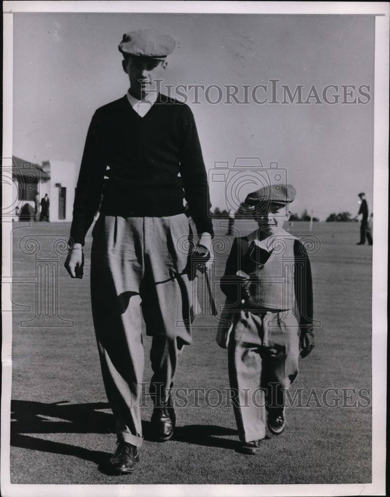 1951 Press Photo Walter Lawson, Larry Sets at Don J Ross Memorial Golf in NC- Historic Images