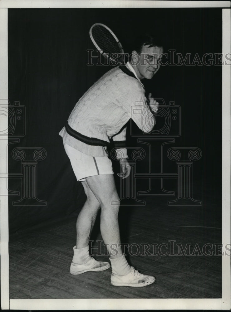 1935 Press Photo John Morrison wins first round, National Indoor Tennis Tourney- Historic Images