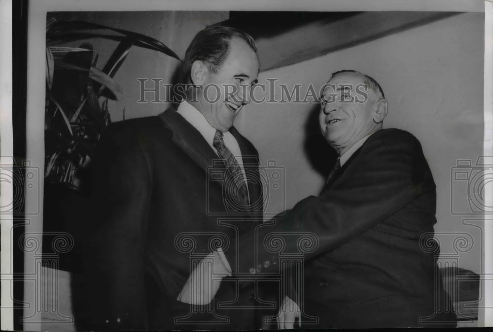 1954 Press Photo Indians manager Al Lopez &amp; Yankee manager Casey Stengel- Historic Images