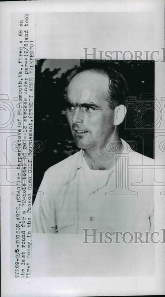 1950 Press Photo Chandler Harper wins Tuscon Open golf tournament - net04972- Historic Images