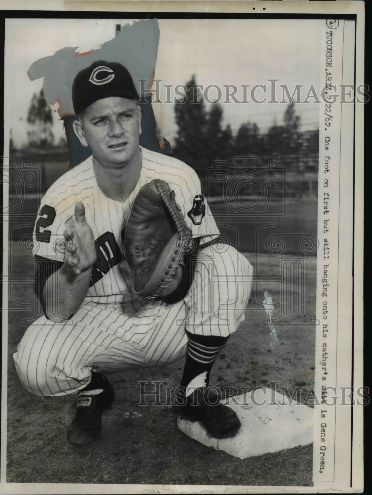 1962 Press Photo Catcher Gene Green of the Cleveland Indians - net05590- Historic Images