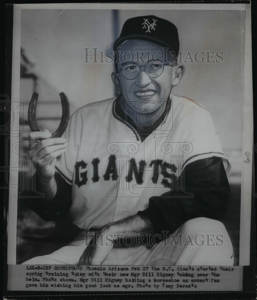 1956 Press Photo New York Giants new manager Bill Rigney - net05716- Historic Images