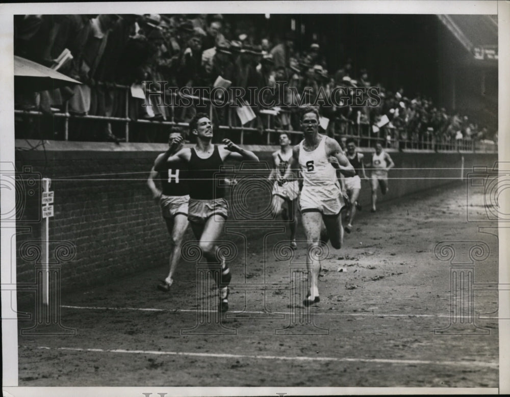 1934 Press Photo Richard Ellis, Allan Blackman in 400 meters at IC4A meet- Historic Images