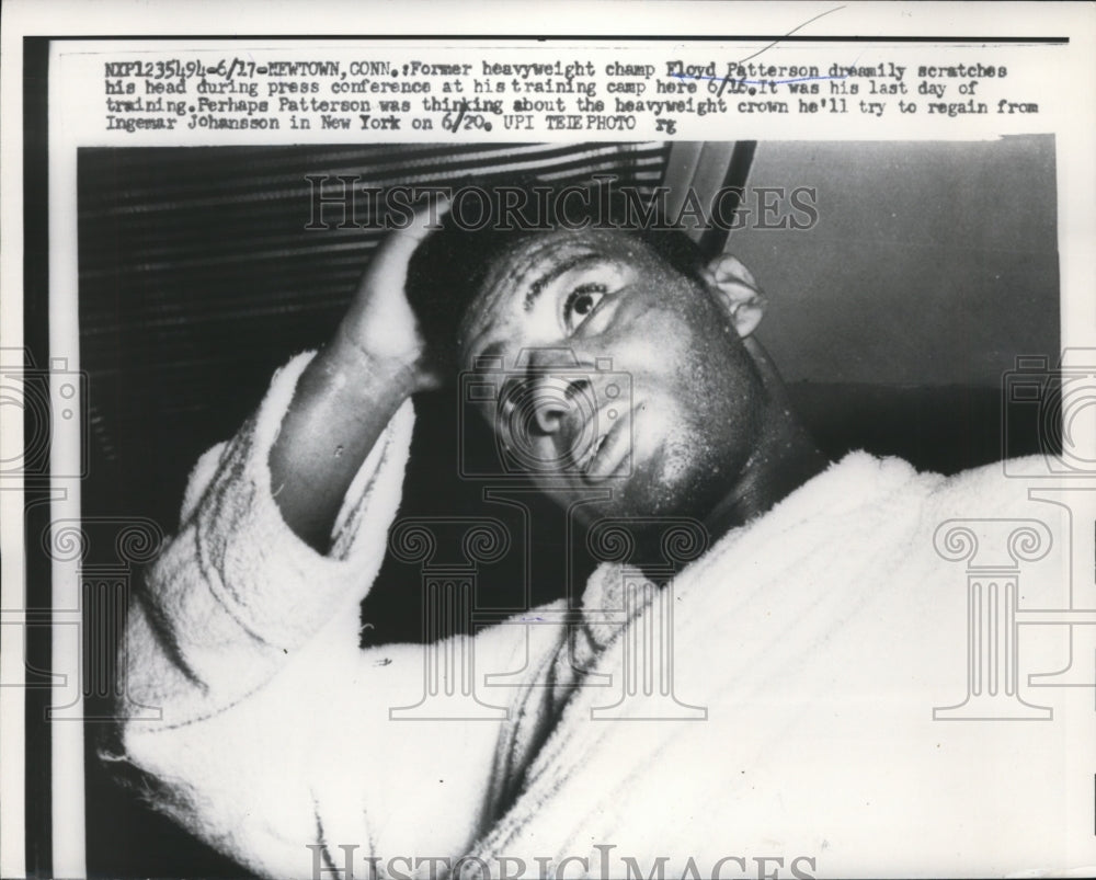 1960 Press Photo Former champ Floyd Patterson in Newtown CT training Bout will b- Historic Images