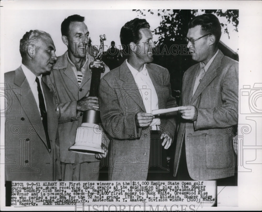 1951 Press Photo First prize winners in Empire State Open golf tournament in NY- Historic Images