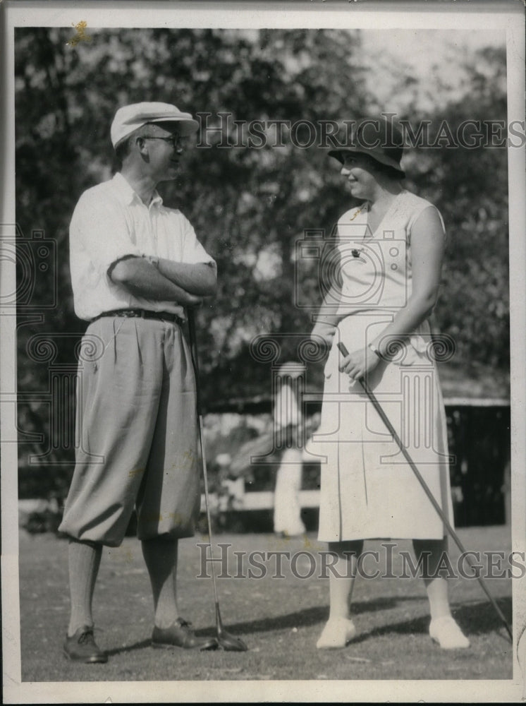 1932 Press Photo Mrs BH Vare & husband at Havana Country club golf in Cuba- Historic Images