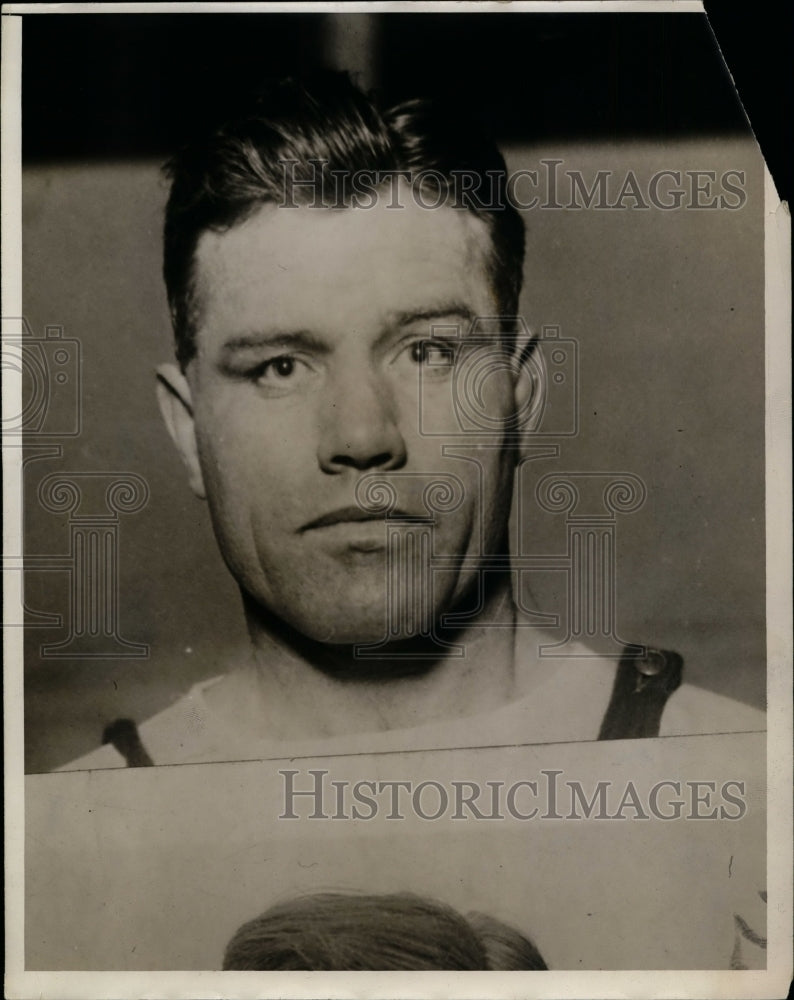 1927 Press Photo Boxer Tom Herney at a training session in a gym - net08669- Historic Images