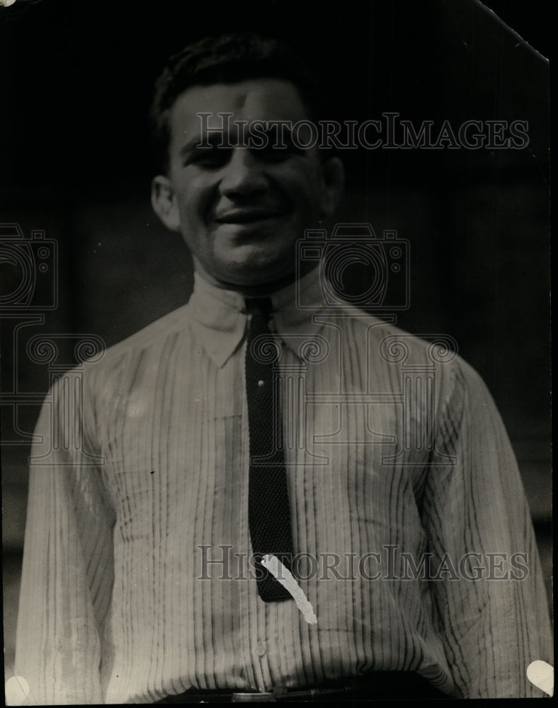 1922 Press Photo Boxer Jack Wolf after a training session in a gym - net08677- Historic Images