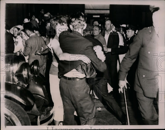 1935 Press Photo Communists riot at NYC dock where ship Bremen arrived- Historic Images
