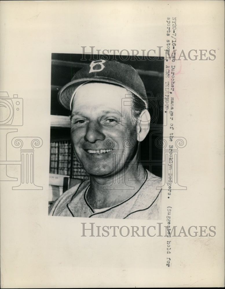 1948 Press Photo Leo Durocher manager of Brooklyn Dodgers - net09599- Historic Images