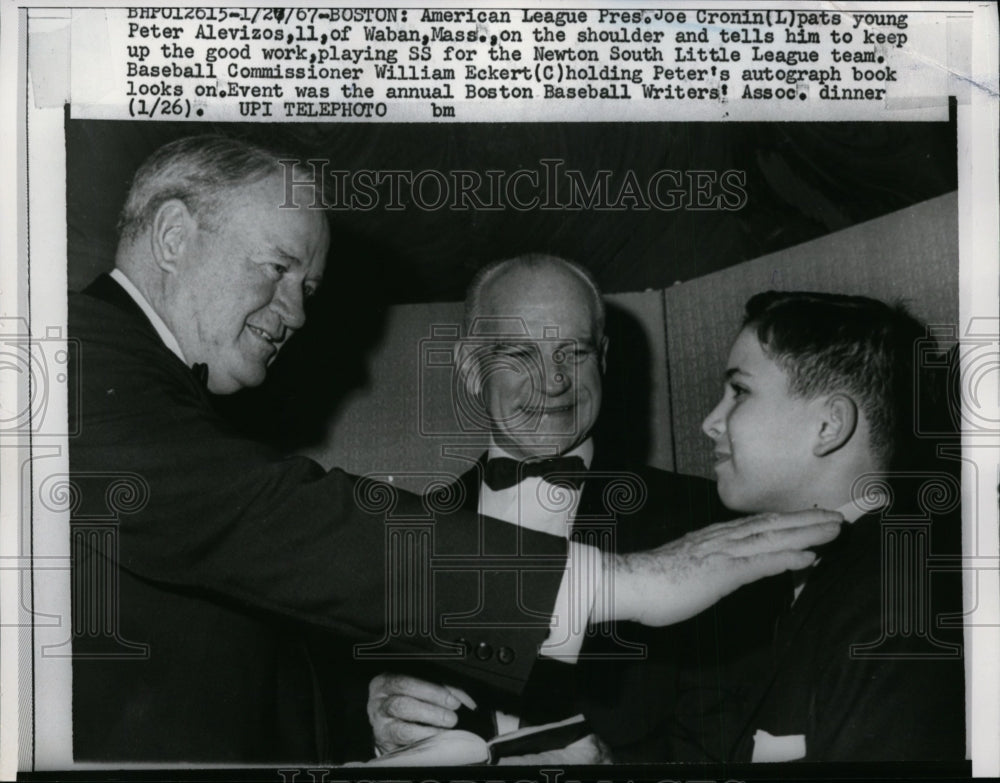 1967 Press Photo American League president Joe Cronin, Peter Alevizos- Historic Images