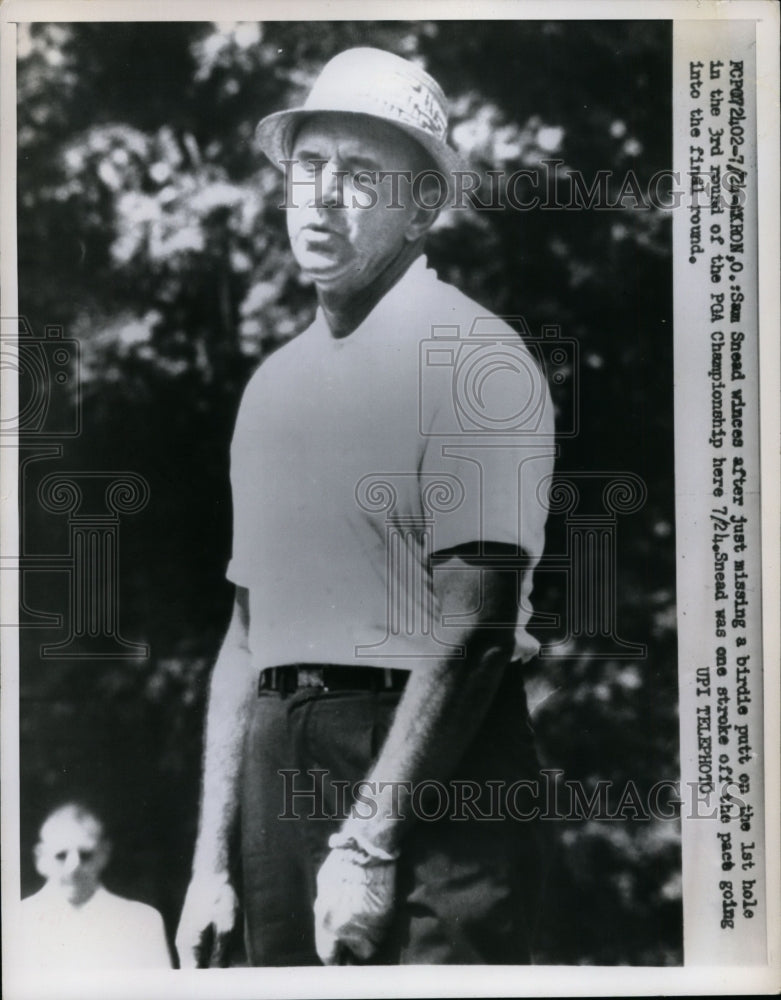 1960 Press Photo Sam Snead in 3rd round PGA Championship in Akron Ohio- Historic Images