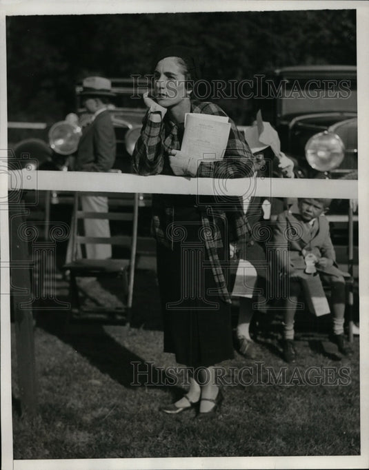 1932 Press Photo Mrs John Bouvier at 30th Piping Rock Horse Show in NY- Historic Images