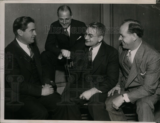 1936 Press Photo Big Ten coaches Noble Kizer Purdue, Harry Stuhldreher Wisconsin- Historic Images