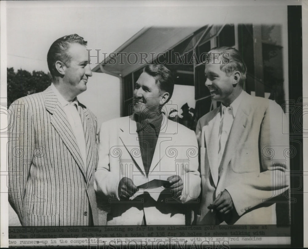 1951 Press Photo John Barman, Lou Worsham, Fred Hawkins All American golf- Historic Images