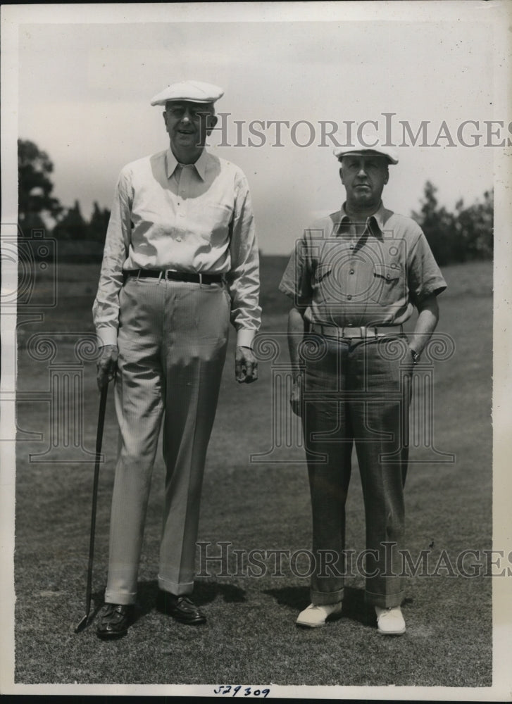 1939 Press Photo Attorney General Homer Cummings, Charles Lockwood golf in NC- Historic Images