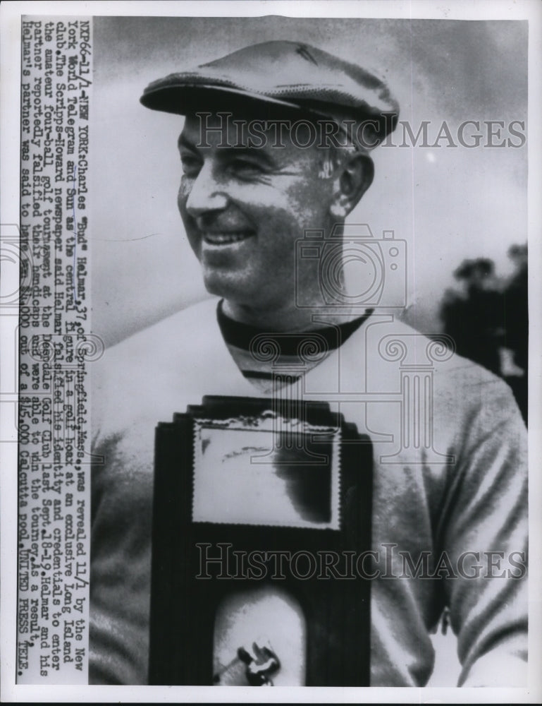 1955 Press Photo Charles Bud Halmar at tournament Deendale golf club - net12743- Historic Images