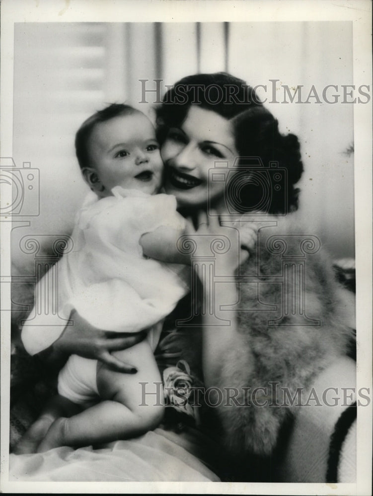 1935 Press Photo Hannah Williams Dempsey &amp; daughter Joan family of Jack Dempsey- Historic Images