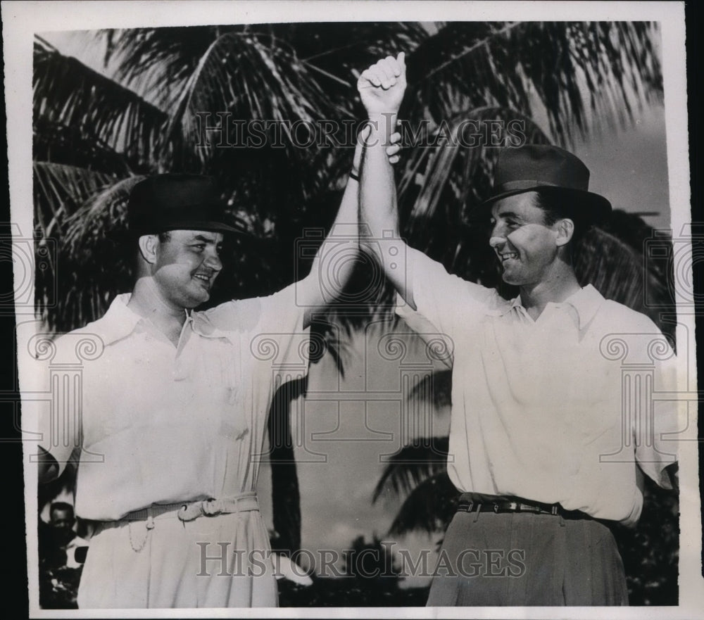 1939 Press Photo Bill Stempler, Earl Christiansen Mid Winter Golf at Miami Fla- Historic Images