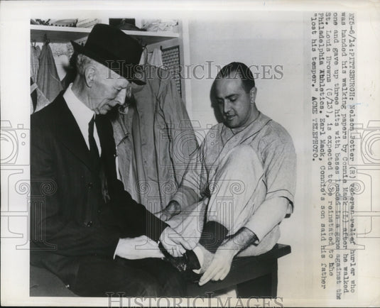 1948 Press Photo Nelson Potter & Connie Mack in Pittsvurgh - net15299- Historic Images