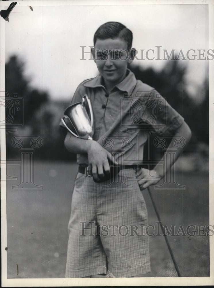 1937 Press Photo Tommy Dolson age 12 in Florida Kiddies golf in Miami Fla- Historic Images