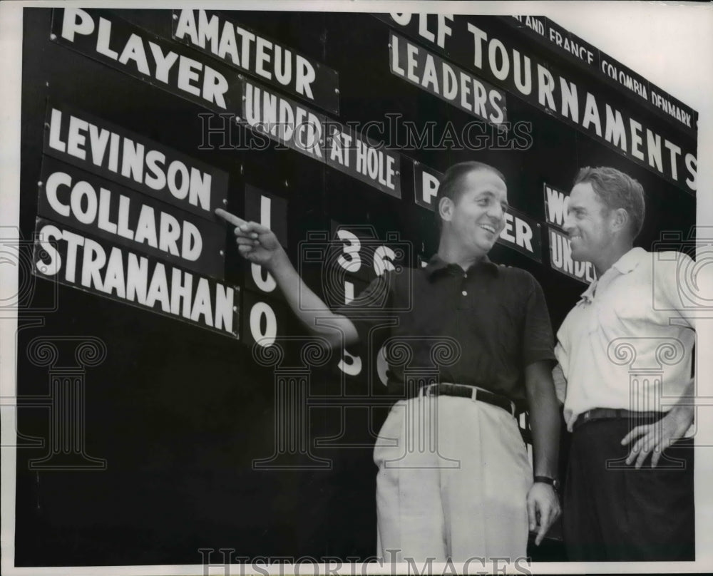 1953 Press Photo John Levinson, Frank Stranahan at Chicago&#39;s Tam O Shanter golf- Historic Images