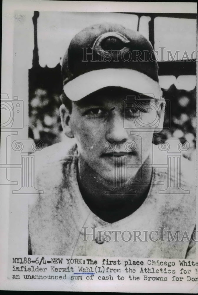 1951 Press Photo Chicago White Sox infielder Kermit Wahl from the A&#39;s- Historic Images