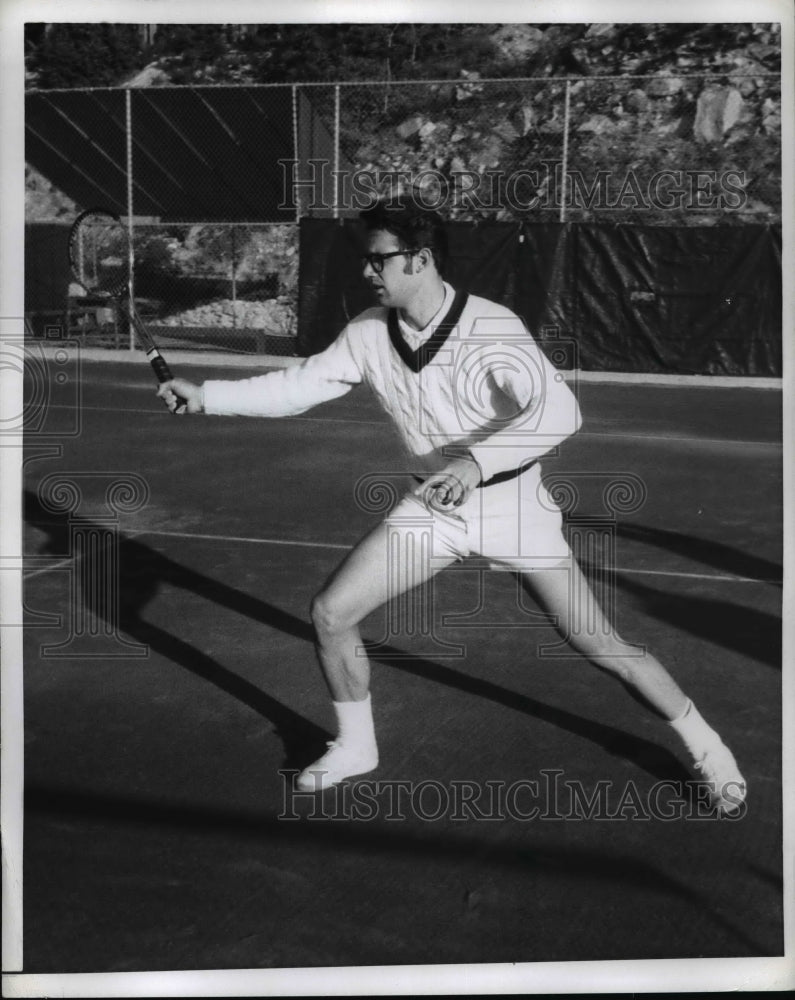 1969 Press Photo Tennis player Clark Graebner in action on the courts- Historic Images