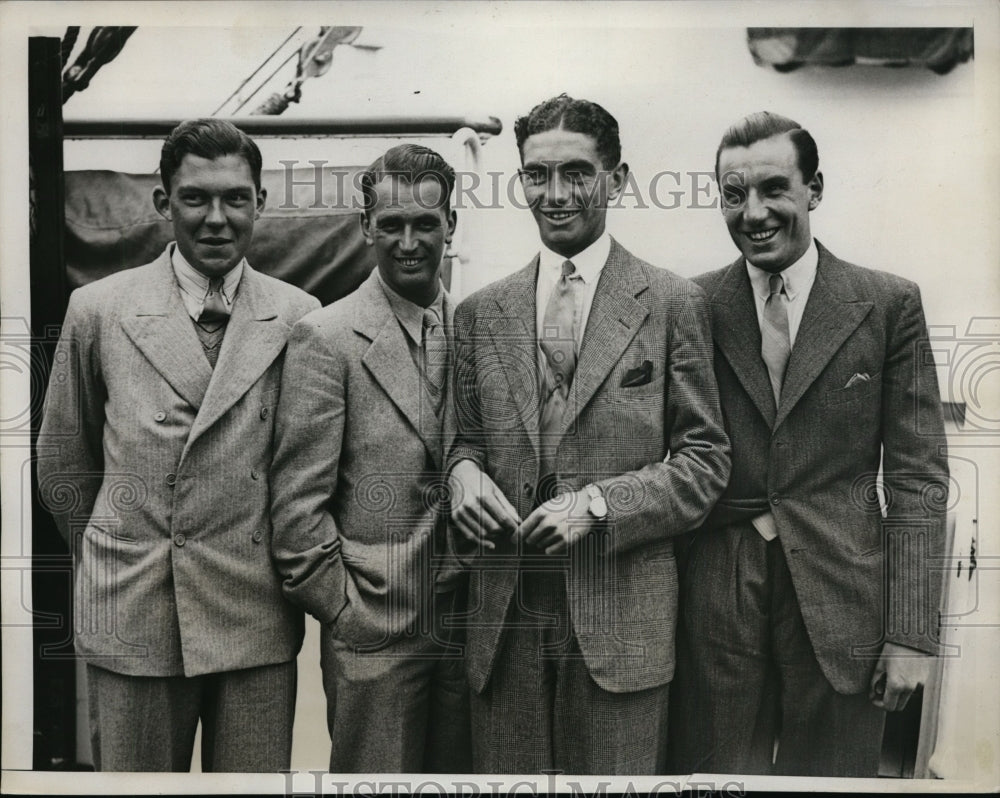 1933 Press Photo English Davis Cup tennis FH Wilde, HG Lee, LR Avory,FJ Perry- Historic Images