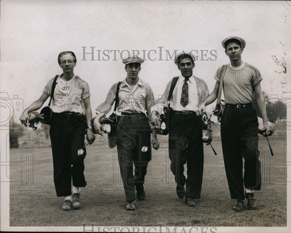 1947 Press Photo Mayfield golfers Dick Fielitz, John DiDonato, Mike Ritner- Historic Images