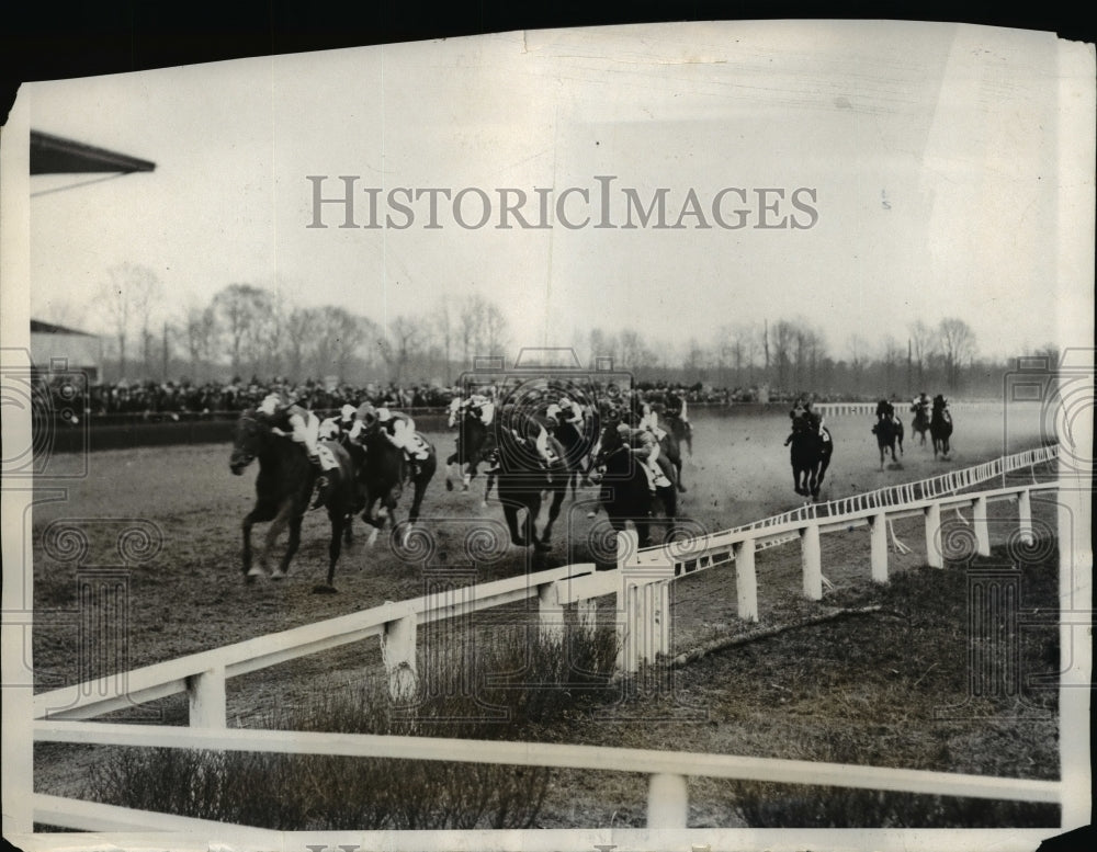 1931 Press Photo Inaugural Handicap at Bowie MD won by Thistle Ann, Morsel 2nd- Historic Images