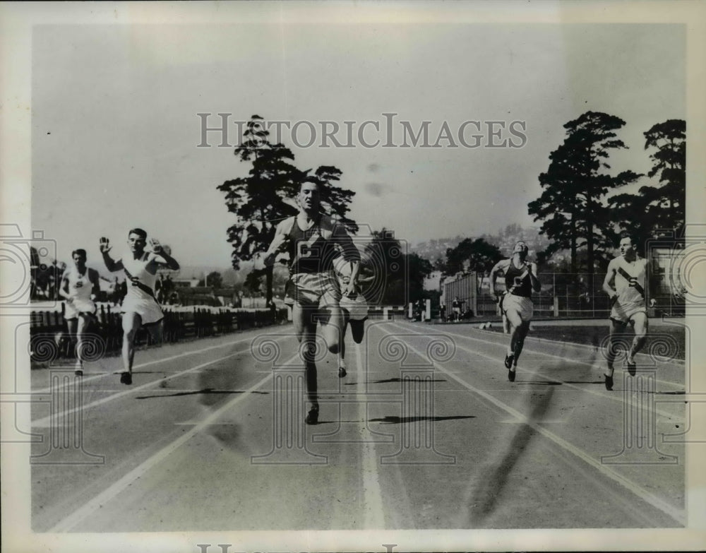 1935 Press Photo George Anderson vs Dean & Voight in 100 yard dash - net19588- Historic Images