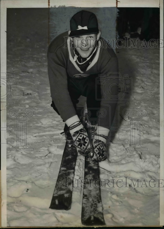 1943 Press Photo Torger Tokel of NY at ski tournament Fox River Grove Illinois- Historic Images