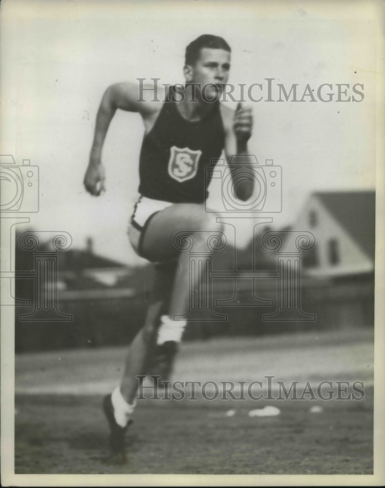 1930 Press Photo University of Southern California miler Lee Hansen at a track- Historic Images