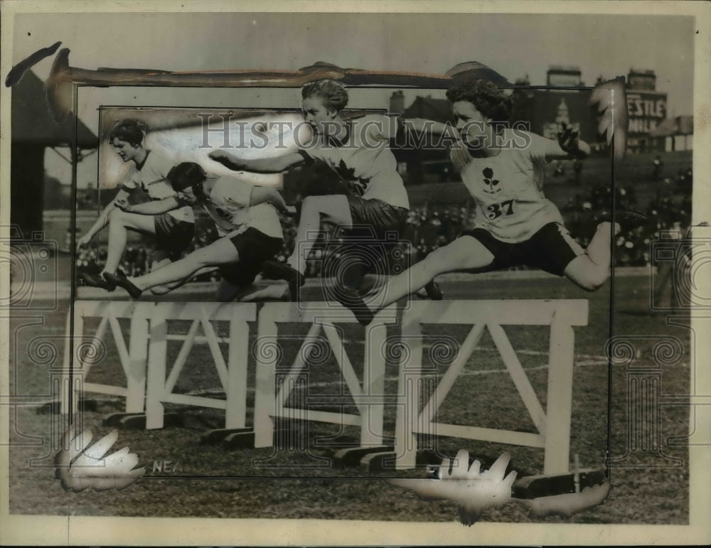 1925 Press Photo Hilda Hatt wins 100 yard hurdles at meet in London - net20987- Historic Images