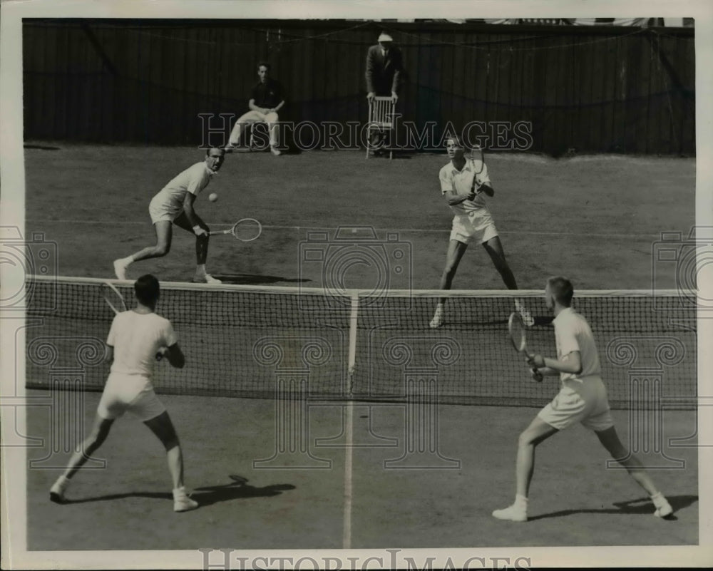 1940 Press Photo John Kramer, Ted Schroeder vs Gardnar Mulloy, Henry Prusoff- Historic Images