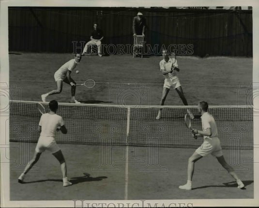 1940 Press Photo John Kramer, Ted Schroeder vs Gardnar Mulloy, Henry Prusoff- Historic Images