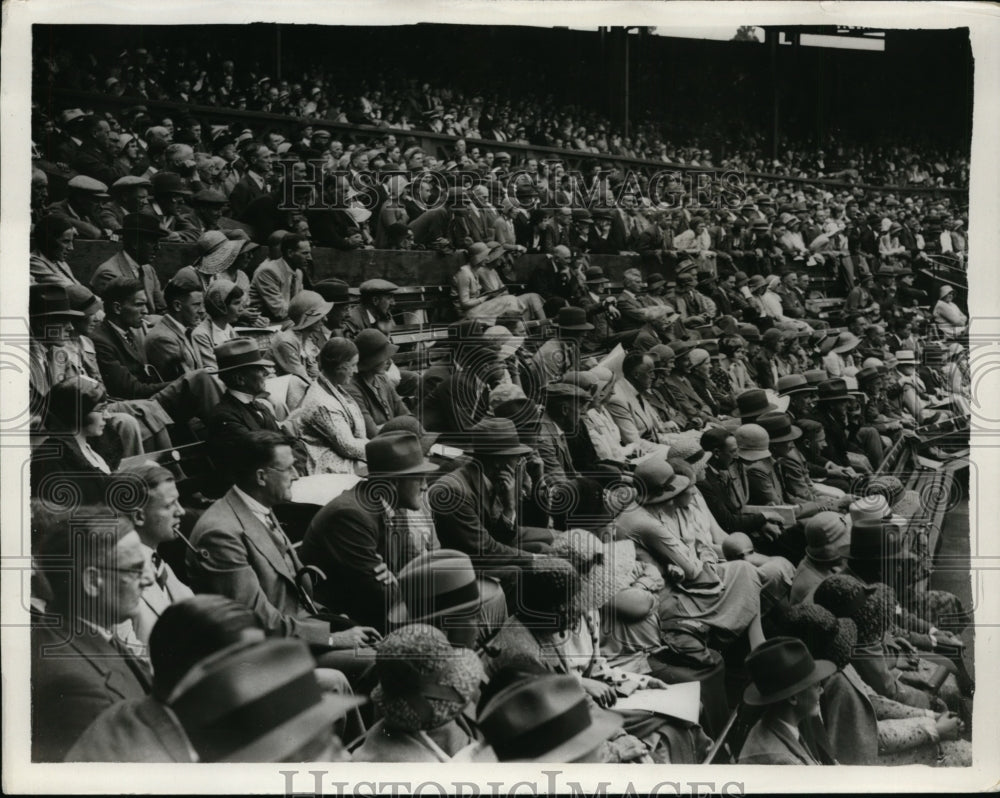1931 Press Photo Crowds of fans at Wimbledon tennis matches at center court- Historic Images