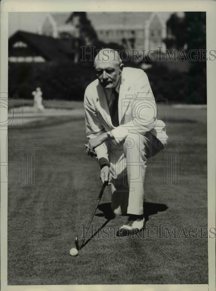 1934 Press Photo Sir Frederick O'Connor at Los Angeles golf course - net23555- Historic Images