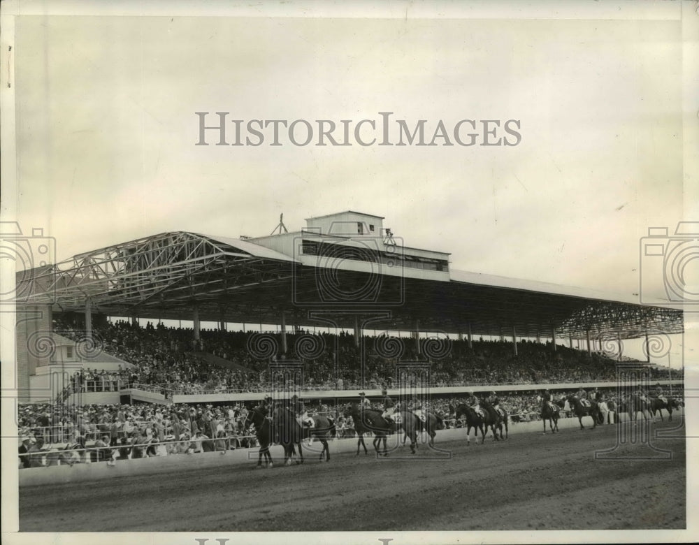 1939 Press Photo View of the Grandstand at Gulfstream Park in Florida- Historic Images