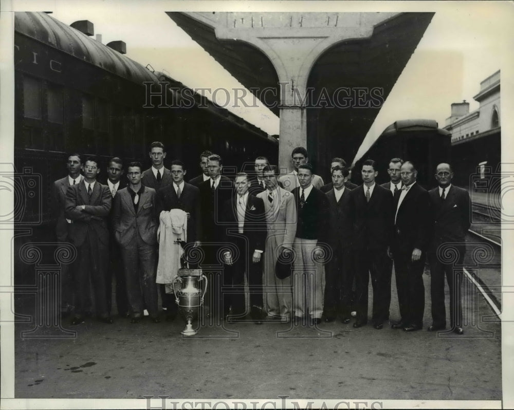 1935 Press Photo University of Southern California champion track team returns- Historic Images