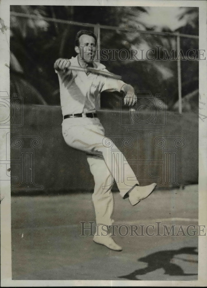 1932 Press Photo Wilmer Allison wins Pan American tennis at Miami Beach Fla- Historic Images