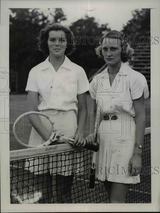 1939 Press Photo Dorothy Workman & Patricia Canning at Women's Singles Champ.- Historic Images