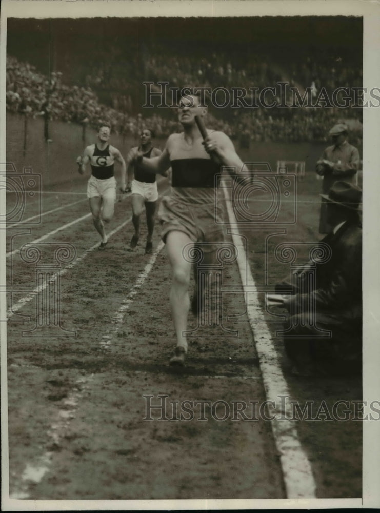 1928 Press Photo Cantly of Northwest High wins 1 Mile Relay at Penn Relays- Historic Images