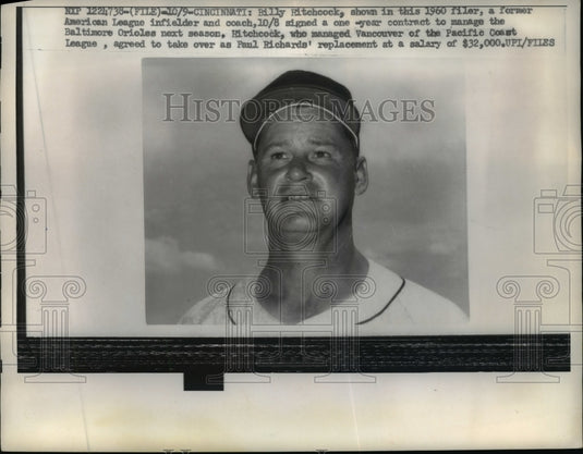 1961 Press Photo Billy Hitchcock to manage Baltimore Orioles - net24324- Historic Images