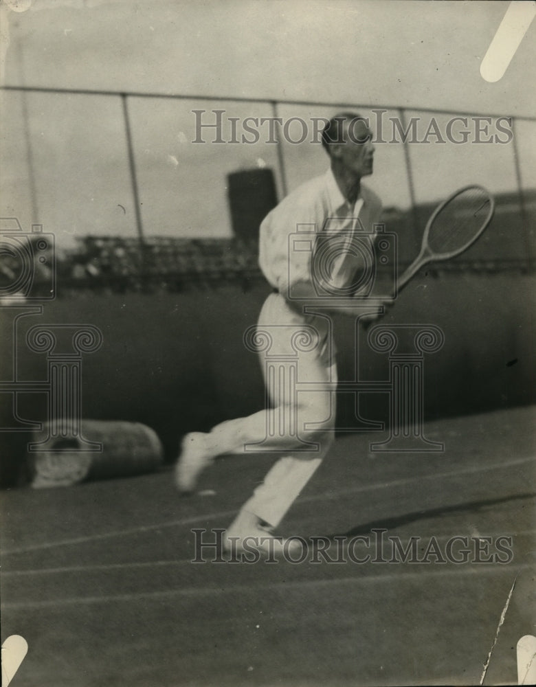 1921 Press Photo Tennis player J.W. Anderson in action on the court - net24911- Historic Images