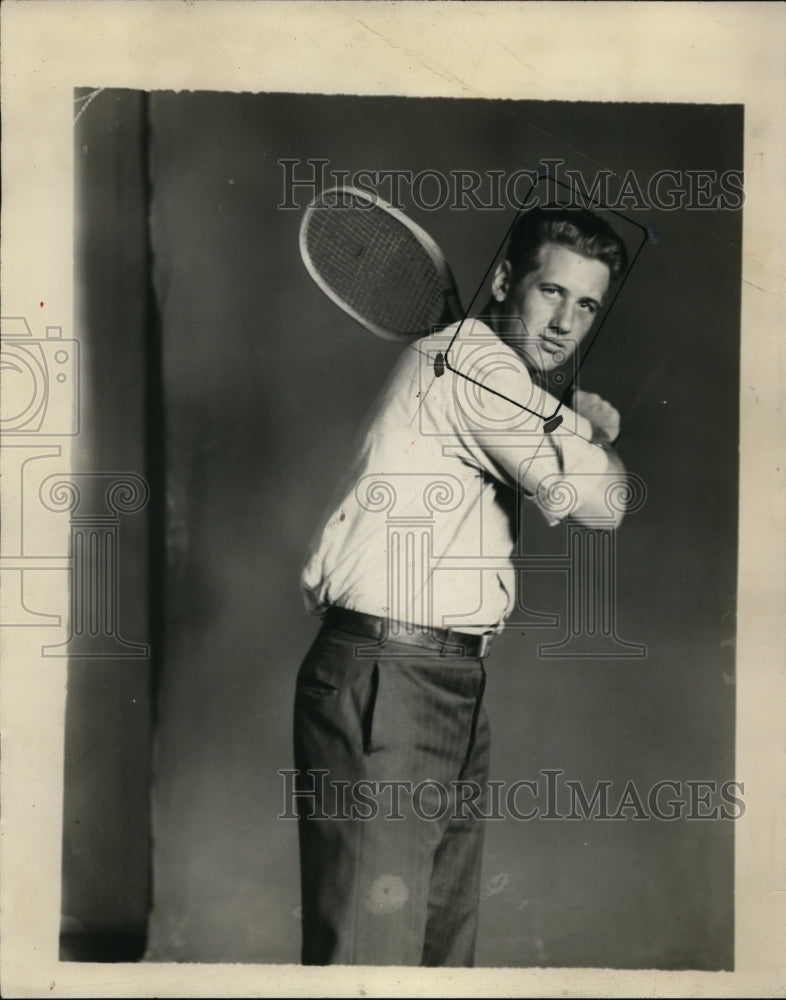 1928 Press Photo Tennois player Elmer Reik ready for court action - net25047- Historic Images